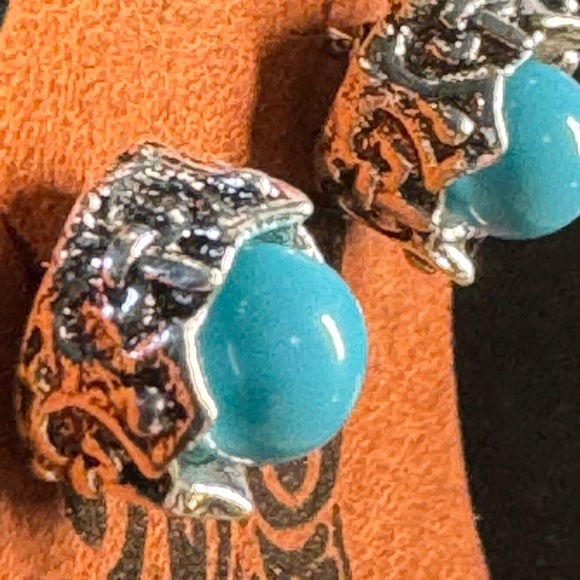 Southwest Style Turquoise Stud Post Fashion Earrings - Picture 2 of 7